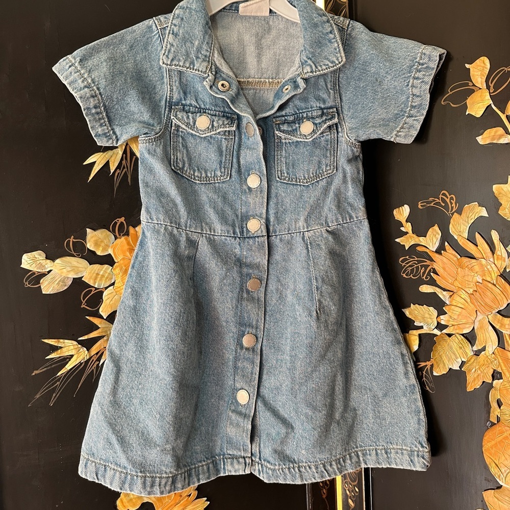 Denim Blue Kids Jacket Dress 100 cotton
